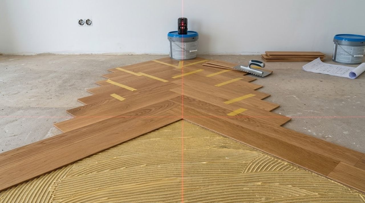 Parkettboden während einer fachgerechten Renovierung